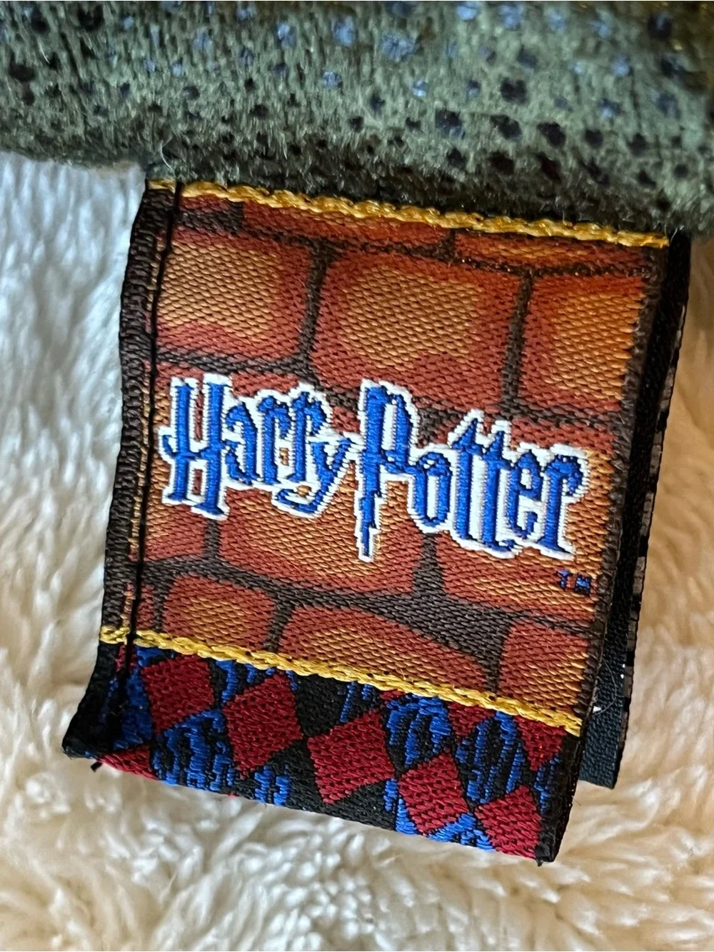 Gund Harry Potter Norbert Plush Dragon #7058 2001 Warner Bros Green Beanie Shiny